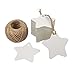 White Star Gift Tags,Blank Gift Tags with String,100 Pcs Kraft Paper Vintage Hang Tags With 100 Feet Natural Jute Twine