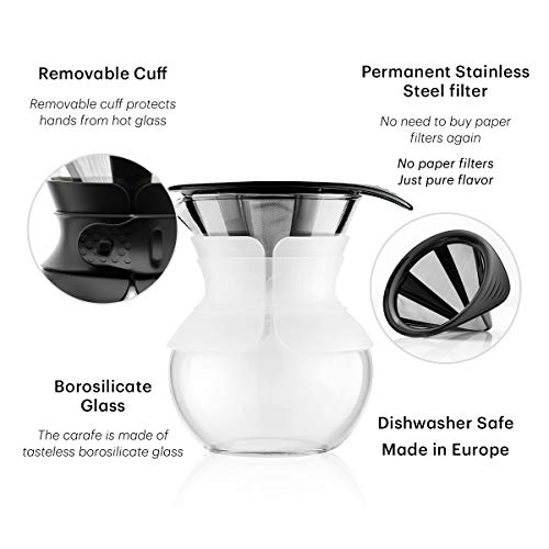 Bodum Pour Over Coffee Maker, 17 Ounce, .5 Liter, Cork Band The Home