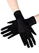 Sumind Short Opera Satin Gloves Women Bridal Wedding Banquet Evening Dress Glove for Tea Party 1920s Flapper Accessories(Large,Black)