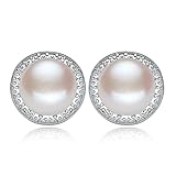 Elegant Fashion Jewelry 925 Silver Plated Stud Dangle Earings Eardrop Shell With Purple Zircon
