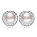 Elegant Fashion Jewelry 925 Silver Plated Stud Dangle Earings Eardrop Shell With Purple Zircon