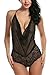 Avidlove Women Sexy Lingerie Teddy One Piece Lace Halter Babydoll Bodysuit Black XXL
