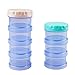 7 Day Pill Organizer Case Stackable Weekly Supplements Vitamins Pills Dispenser Holder Translucent Blue with Extra Lid