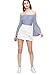 Verdusa Women's Casual Distressed Fray Hem A-Line Denim Short Skirt White M