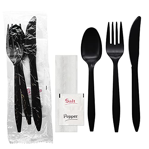 Party Essentials Individually Wrapped Plastic Cutlery Packets/Silverware Kits,…