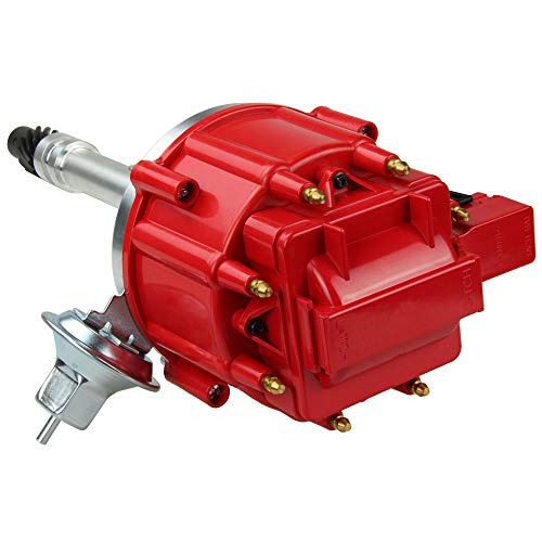 Motovecor HEI Distributor for Chevy GMC GM SBC BBC Small Block Big Block 65k Coil 9000RPM 305 350 400 350 454 302 454 396 V8 (Red) - Thumbnail 3