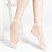HaloVa Women's Silk Stockings, Ultra-Thin Cotton Sole Short Ankle Socks, 10 Pairs, 5 Black, 5 Skin Color