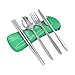 Roaming Cooking Reusable Travel Utensils with Case | Fork and Spoon Set with Knife, Chopsticks and Optional Reusable Straw– Office, Travel, or Camping Accessories| Lightweight Sturdy Reusable Utensils