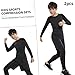 Tesuwel 2/3/4 Pcs Boys Girls Base Layer Athletic Compression Leggings and Shirts Thermal Underwear Set Running Pants Tights