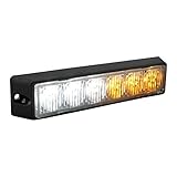 LAMPHUS SolarBlast SBLH06 LED Strobe Grille Flashing Lights [32 Modes] [6 Watt] [TIR] [Weatherproof] Warning Lights for Police & Firefighter Emergency Vehicles - Amber/White