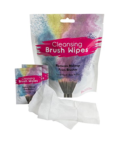 Evriholder Cleansing Makeup Brush Wipes, Wash Away Surface Makeup, Oil, and Impurities, Travel Size, Individually Wrapped, 24 Pieces
