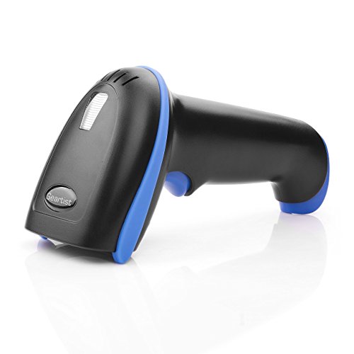 Handheld Wireless Barcode Scanner, 2.4GHz Wireless & USB2.0 Wired Laser Bar Code Reader, Rechargeable Network Automatic 1D Bar-code Scanner for POS PC Laptop Windows Mac Linux Perfect for Supermarket