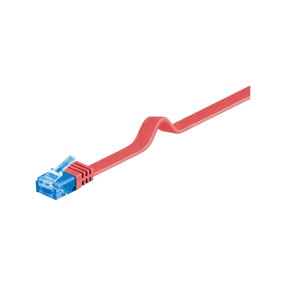 Goobay 96322 CAT 6A U/UTP Flat-Patch Cable, Red, 2m Length