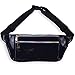 LEADO Holographic Fanny Pack for Women, Flat Fashion Waist Pack Bum Bag for Running, Festival, Rave, Party, Travel (Holographic Black)