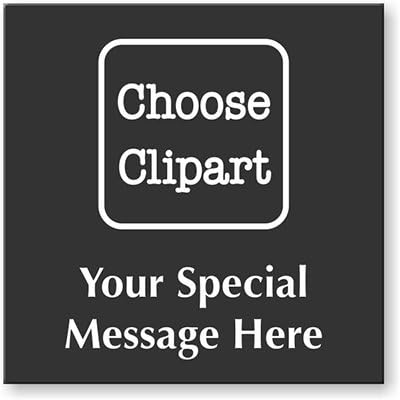 Choose a Picto and Add Your Personalized Message, Bugle Heavy Brass Engraved, 8" x 8"