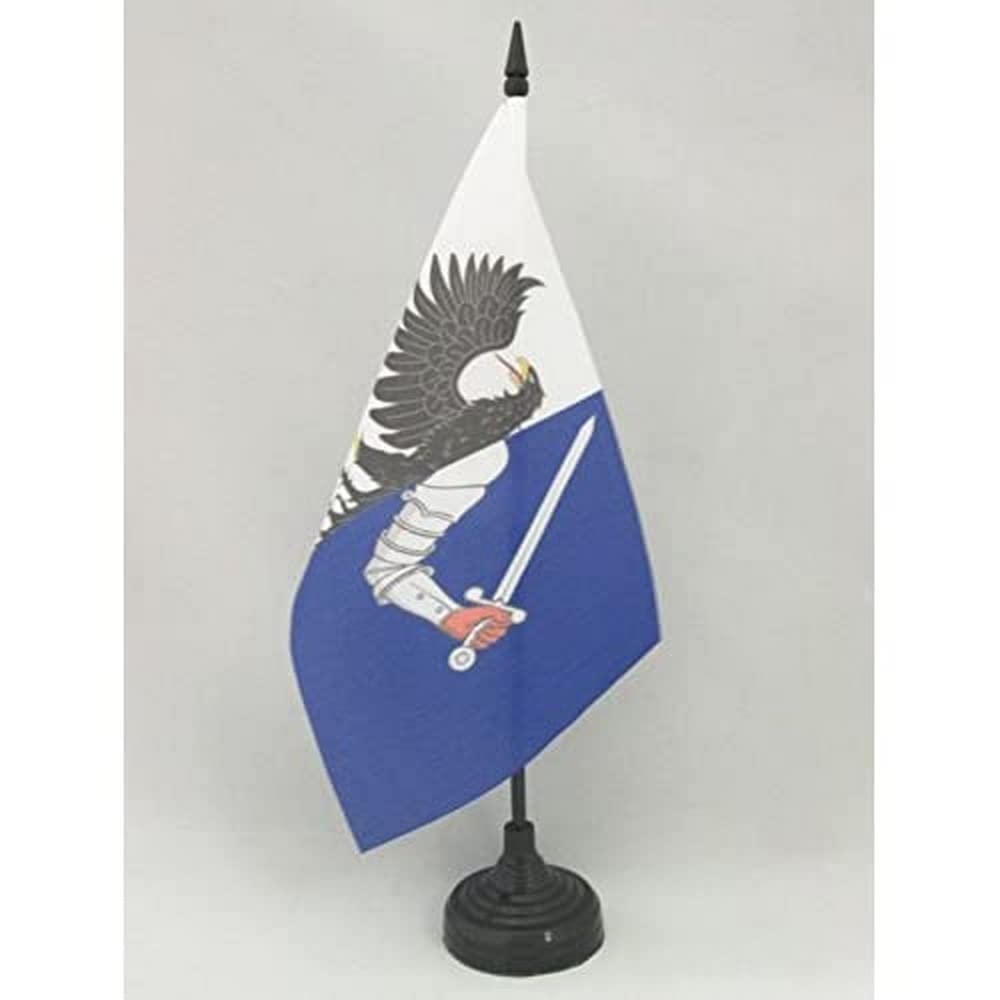 AZ FLAG Connaught Table Flag 5'' x 8'' - Connacht Office Decoration 100% Polyester 21 x 14 cm - Mini Desk Flag with Pole and Black Plastic Base