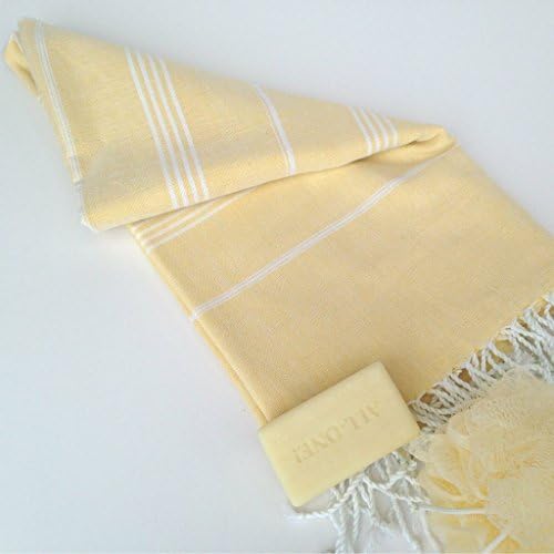 Ethically Sourced Fouta Bath/Beach Towels, Corn Silk Yellow
