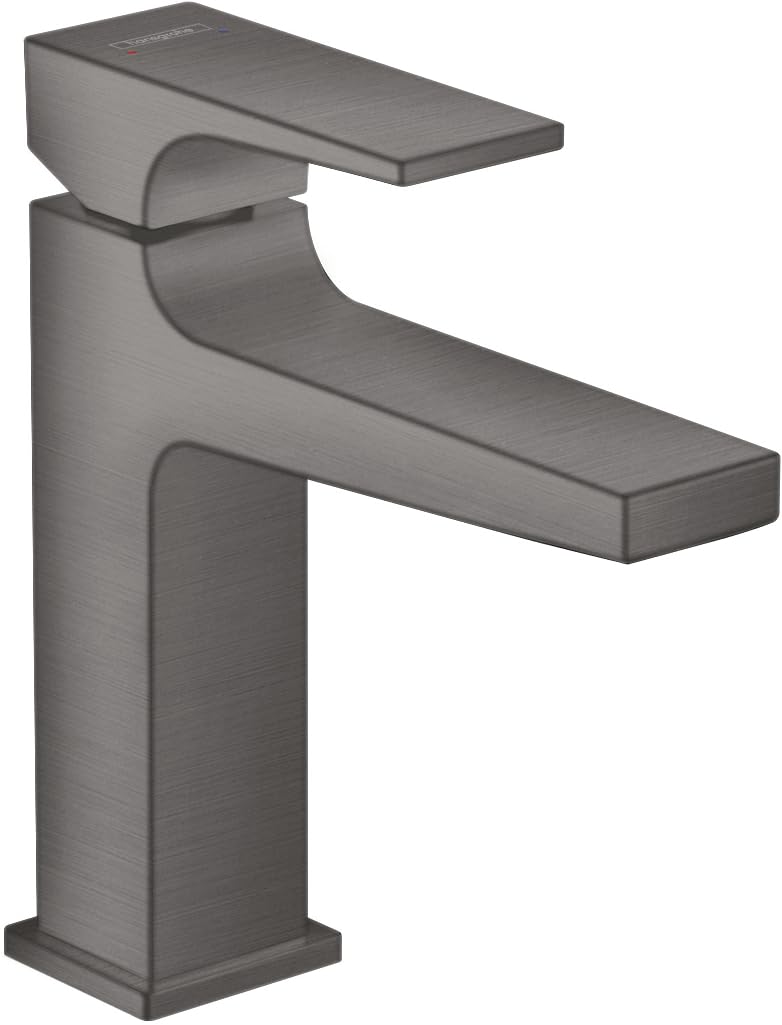 Hansgrohe Metropol Single Lever Basin Mixer 110 With Lever Handle And Push-Open Waste, Brushed Black Chrome, 32507340