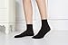 EABERN Womens Thin Cotton Socks,Soft Breathable Casual Above Ankle Crew Socks 6 Pairs-BlackM