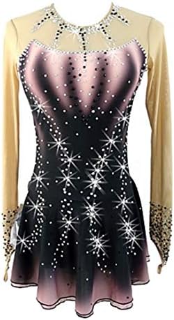 DongPengRan Figure Skating Dress for Girls Women Ice Skating Performance Costume Professional Stretch Breathable