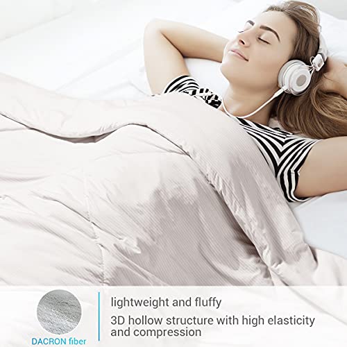 Summer Cooling Comforter for Hot Sleepers, Full/Queen Size Avolare Lightweight Cooling Blanket, Ultra Soft Down Alternative Comforter, Japanese Arc-chill Q-max>0.5 Fiber, Machine Washable(Stripe Gray)