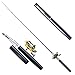 Dealzip Inc Useful Fishing Rods, Fishing Rods Collapsible Telescopic 38inch Portable Pocket Aluminum Alloy Travel Fishing Rod Pen(Black)