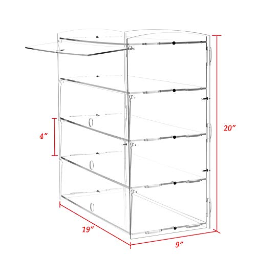 AJO Acrylic Pastry Display Case for Deli Bakery Convenience Stores Display (4 Tier)