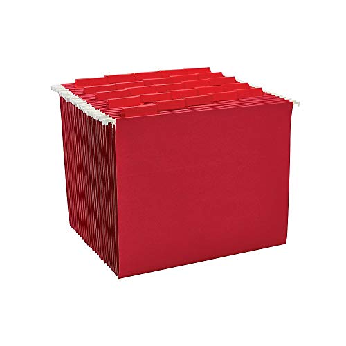 Tru Red 163535 Hanging File Folders 5Tab Letter Size Red 25/Box