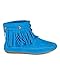 Nature Breeze CB24 Women Suede Fringe Moccasin Flat Ankle Boot - Blue