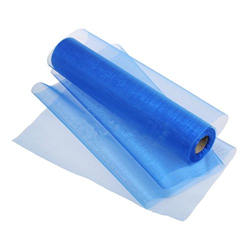 RayLineDo 50cm X 50M Organza Roll Soft Sash Fabric Wedding Chair Cover Bows Table Runner for Party in Royal Blue - Thumbnail 6
