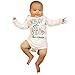 Toddler Summer Letter Printing Romper Bodysuit Love Vest T-shirt (6 Months, white #Long Sleeve)