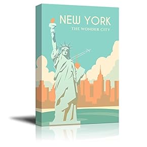 Canvas Wall Art - New York Travel Illustration Canvas Art - Giclee Print Gallery Wrap Modern Home Art Ready to Hang - 12x18 inches