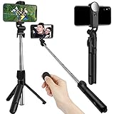 Rusee Selfie Stick,Extendable Selfie Stick Tripod Stand with Detachable Wireless Remote for iPhone 6/6s/10/X/Xr/Xs Max iPhone 8/8 Plus iPhone 7/7 Plus,Galaxy,Android,More