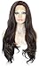 ANOGOL Hair Cap+Natural Wave Brown Synthetic Lace Front Wig Long Women's Wigs Brown Lace Front wig for Women (Brown)