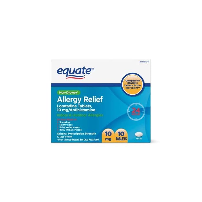Evaxo Loratadine Tablets 10 mg, Allergy Relief, 10 Count. Pack of 3.