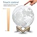 LOFTEK 7.1-inch 3D Moon Lamp, Cool Mood Lamp with Stand, Touch Control Night Light for Kids, 5V USB Fast Charging, Perfect Choice for Kids Lover Birthday Gifts (Warm and Cold Light)