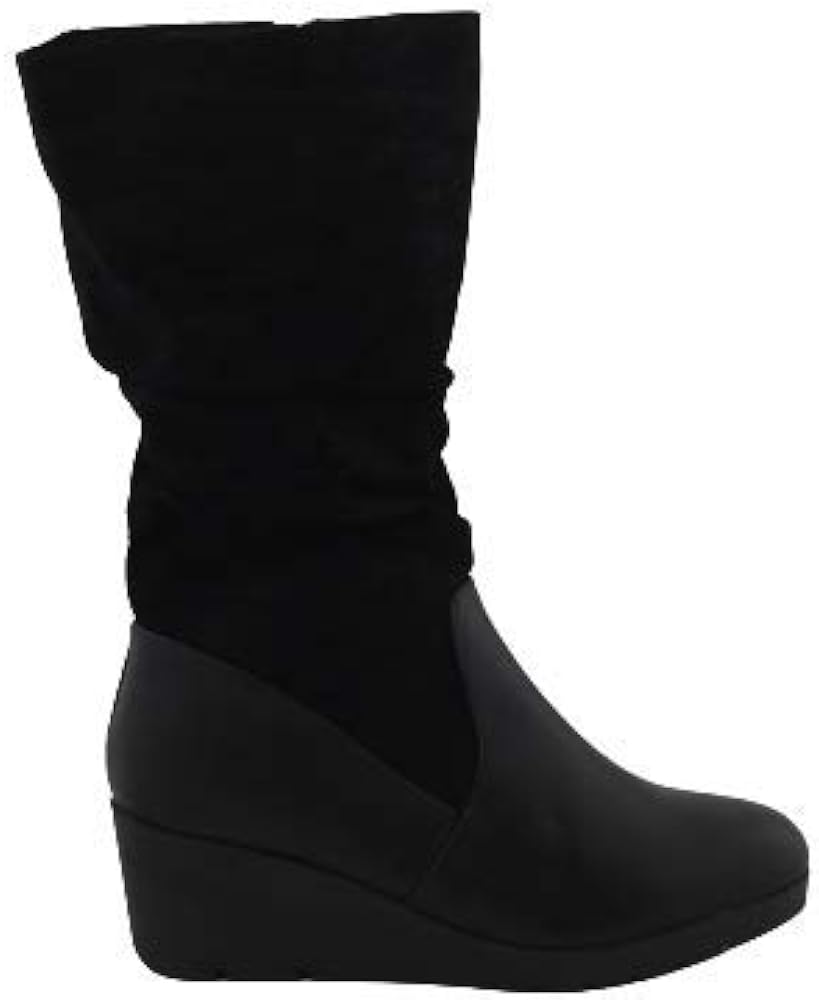 Hoher Stiefel, Schwarz, Keilabsatz Amazon.de Schuhe & Handtaschen