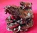 1 X Dragon Headed Turtle in a Dark Red Resin Finish with Baby Turtle on Shell and Standing on a bed of Coins and Gold Ingots; 8c
