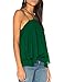 ALLY-MAGIC Womens Chiffon Halter Cami Double Spaghetti Strap Tank Top C4732 (L, Green)