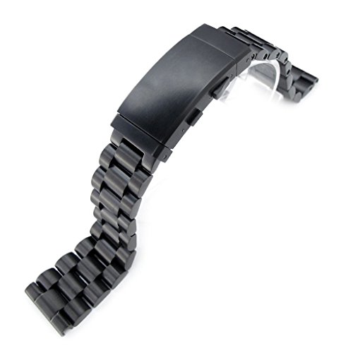 215mm-Endmill-316L-Stainless-Steel-Watch-Bracelet-for-Seiko-Tuna-Wetsuit-Ratchet-PVD-Black