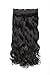 SWACC 20″ Women 3/4 Full Head Instant One Piece Curly Body Wave Heat Resistance Synthetic Clip in Hair Extension (Off Black-1B#)thumb 2