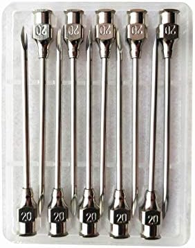 100PACK 14G-20-50mm Stainless Steel Needles Veterinary Needle Tips Injection Needle Disposable Syringe Needle, for Animals, Can be Used for Industrial Adhesives (14G-20-50mm)