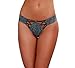 Dreamgirl Women's Standard Sexy Fashion Lingerie, Lace Panty with Front Criss-Cross Detail Black Small-Medium