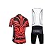 MYNEKO Mens Short Sleeve Cycling Jersey 3D Padded Bib Short Set Quick-Dry Polyester