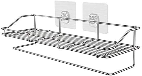 浴室ラック 壁掛けラック シャンプーラック タオル掛け お風呂の壁に ステンレス バス収納 強力粘着テープ固定 ラック 15kg荷重 壁掛け棚 お風呂場 洗面所 トイレ 化粧間 キッチン