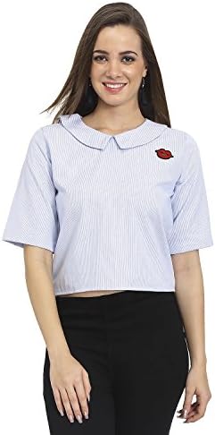 Women Peter Pan Collar Knotted Top