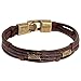 Ikevan 1PC New Men's Braided Leather Stainless Steel Cuff Bangle Bracelet Wristband