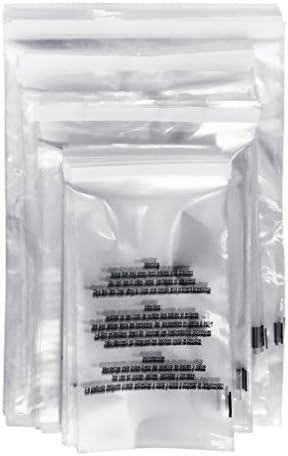 400 Poly Bags 1.5 MIL Variety Pack (100 pack of each) 5.75x9, 8x10, 9x12, 11x14 Adhesive Self Seal (ANTI-STATIC) with Suffocation Warning - Foghorn Construction
