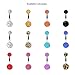 BodyJ4You Lot of 4 Pieces Belly Button Ring Curved Piercing Bar Retainer 14G (1.6mm)