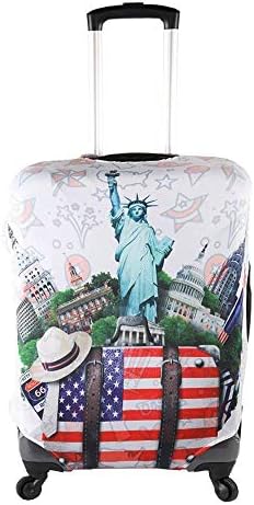Travel Suitcase Protective Cover Trolley Luggage Case Fits 22-28 Inch (M(22"-24" luggage), USA)